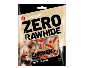 Flamingo Snacks Zero Rawhide Chicken+Pork Knoted Bone 8ks/6cm