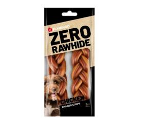 Flamingo Snacks Zero Rawhide Chicken Braided Strips 2ks/15cm