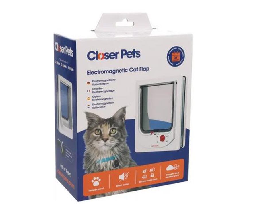 Closer Pets Kočičí dvířka s elektromagnetem bílá